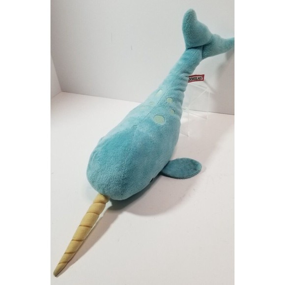 Douglas Cuddle Toys~Spike the Plush Turquoise Narwhal Stuffed Animal - Picture 8 of 9